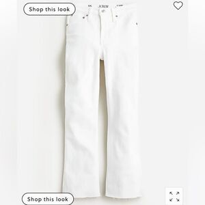 J. Crew Petite 9" demi-boot crop jean in white wash